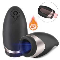 Automatic Heated Mouth Male Masturbator Sucking Vibrator For Men Penis Pump Cock Exerciser Blowjob Sex Toys Oral Massager Erotic