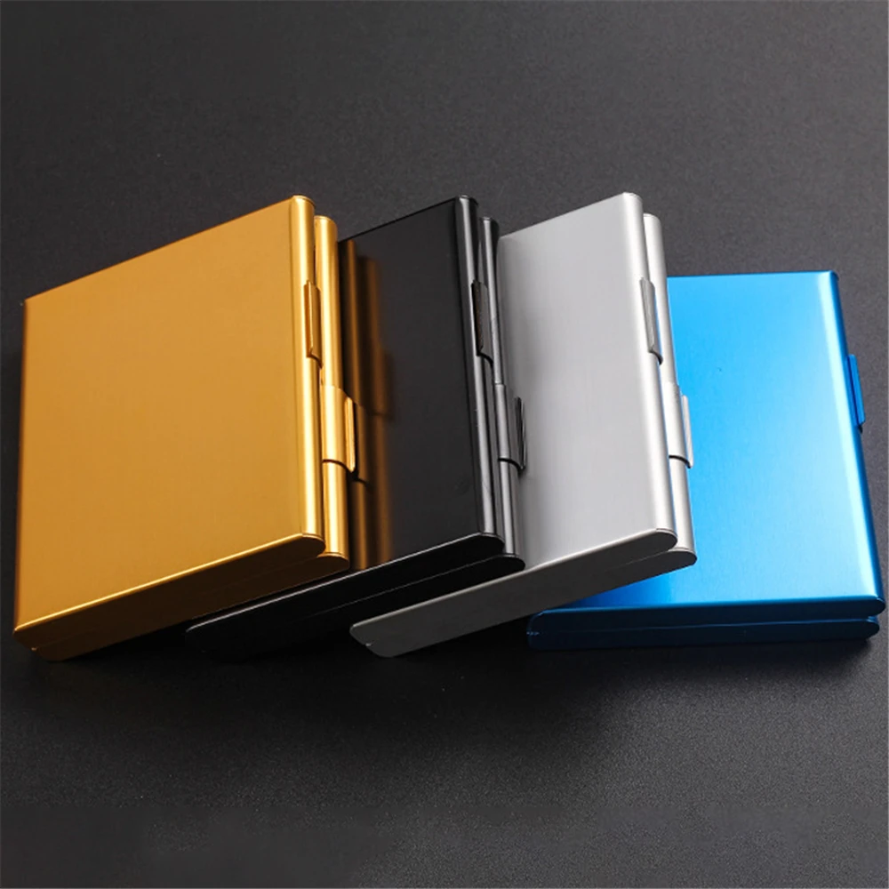 Hold 20pcs Cigarettes Case Aluminum Ultra Thin Folio Cigarette Clip Storage Box Pocket Tobacco Pack Cover Men\'s Smoking Gifts