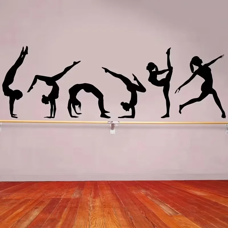Gymnast Action Step Wall Sticker Gymnastics Gym Girls Bedroom Home Decor Dance Sport Vinyl Decals Studio Decoration Murals