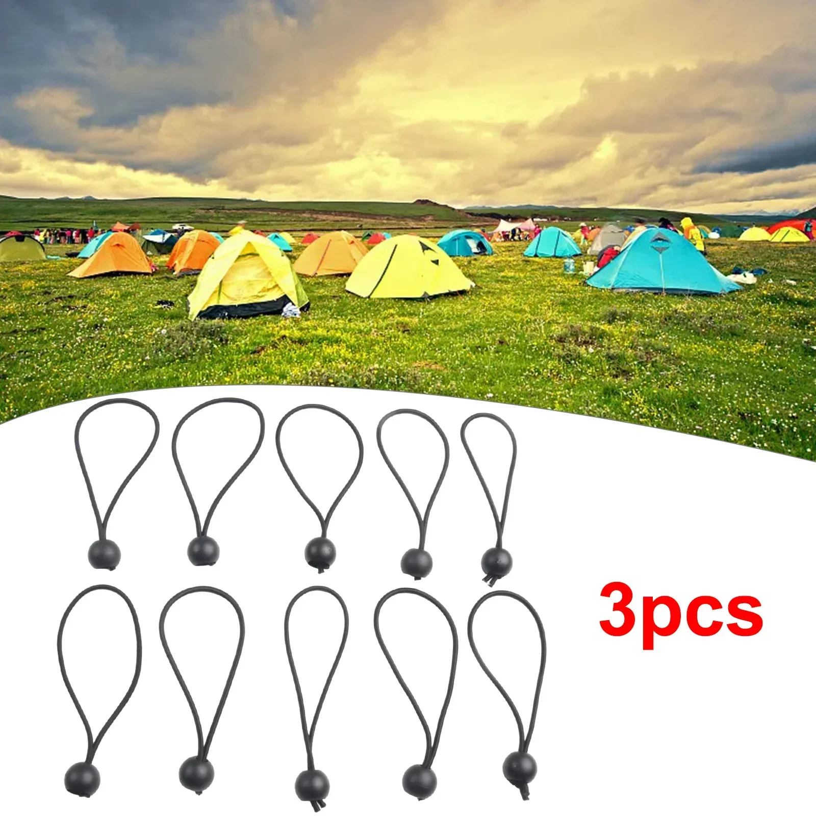 

Practical Useful Tent elastic ties Tarpaulin Travel ​30pcs Canopies Outdoor Rope Sleeping bags Tied Accessories