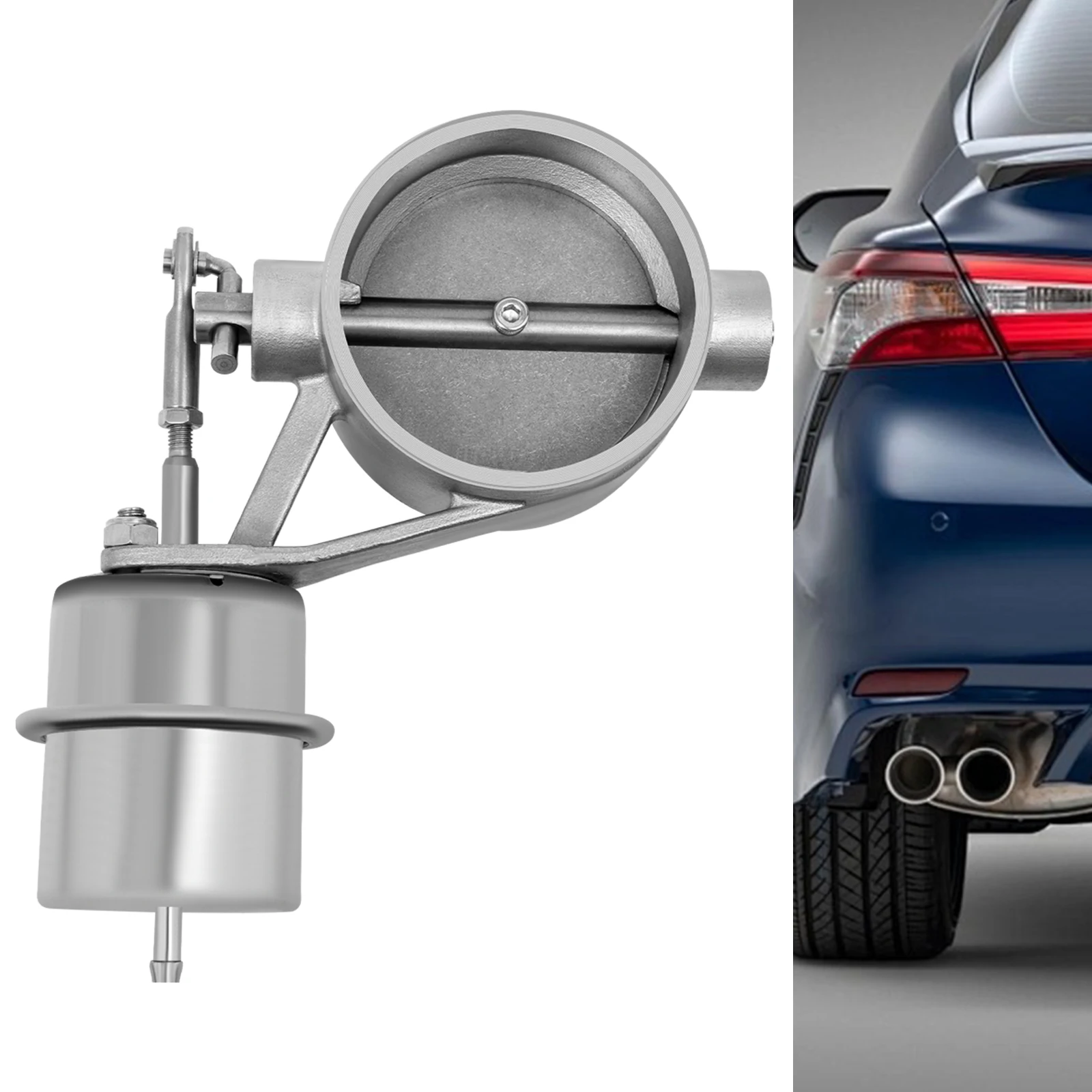 Image of 2,5 Zoll/63mm Auspuffklappe mit Fernbedienung, 5m Kabellose Fernbedienung Auspuffventil Universeller Auto-Auspuffrohrschalter