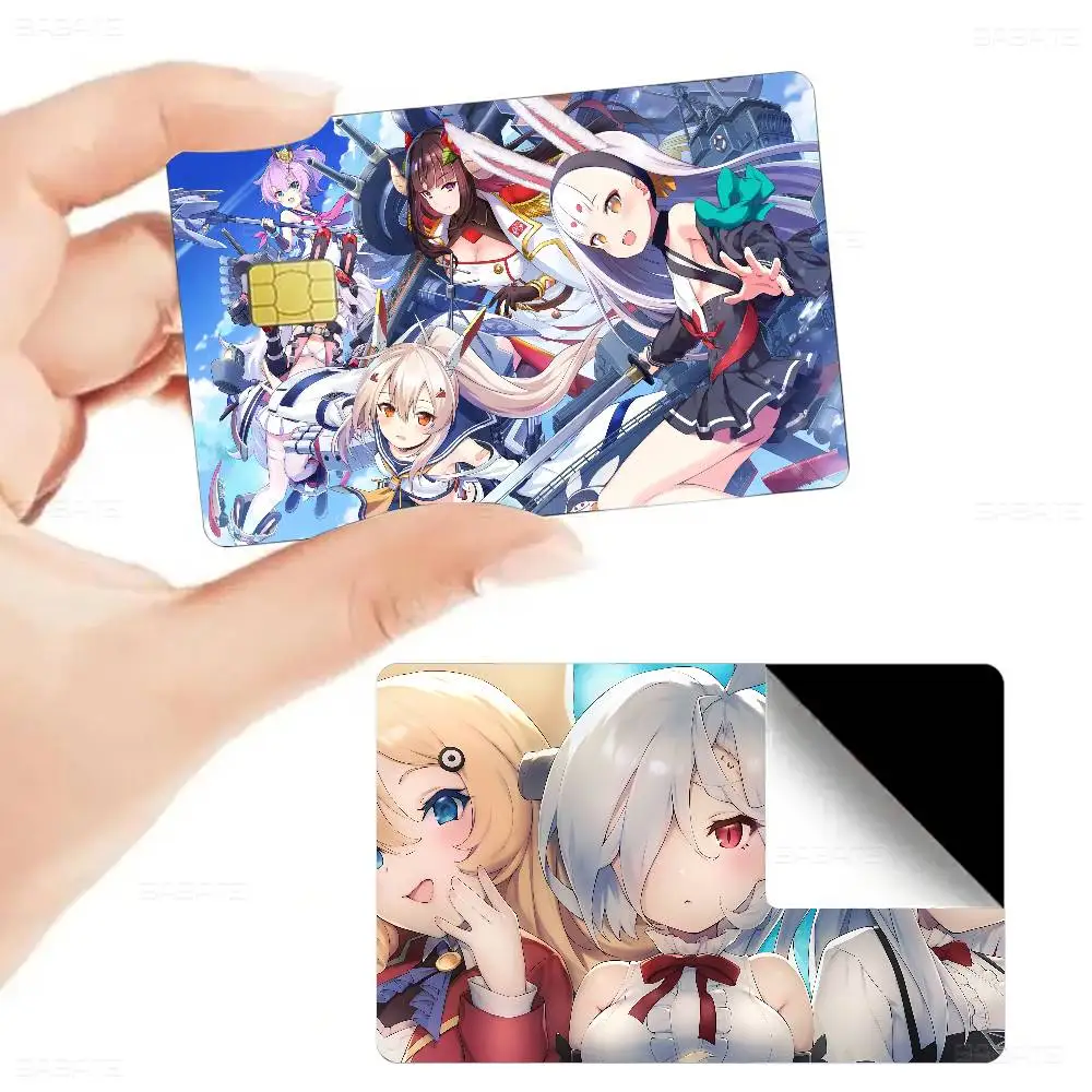 Popular Mobile Game A-Azur L-Lane Game Film Cover Sticker Case for Small Chip Credit Debit Card Front Side