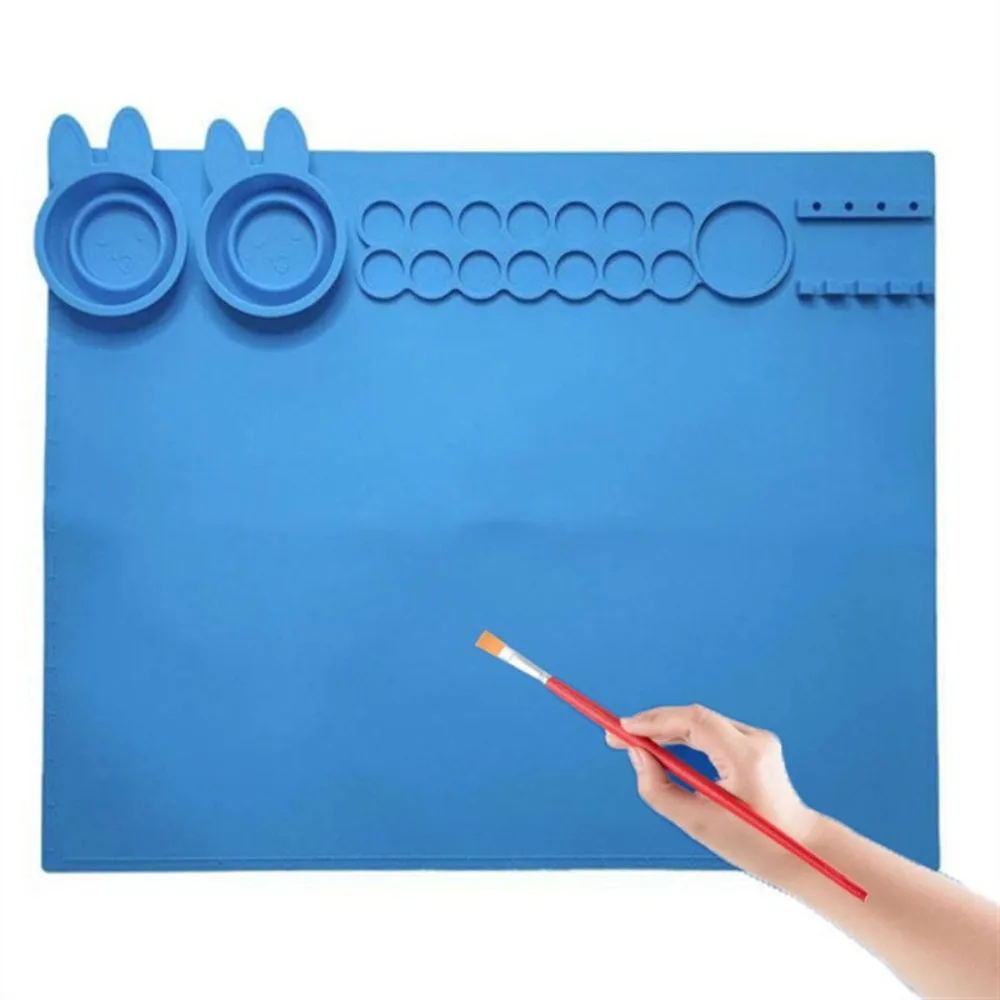 

Color Palette Hexagon Silicone Painting Mat Art Scrubbable Art Silicone Craft Mat Creative Large Graffiti Painting Mat Children