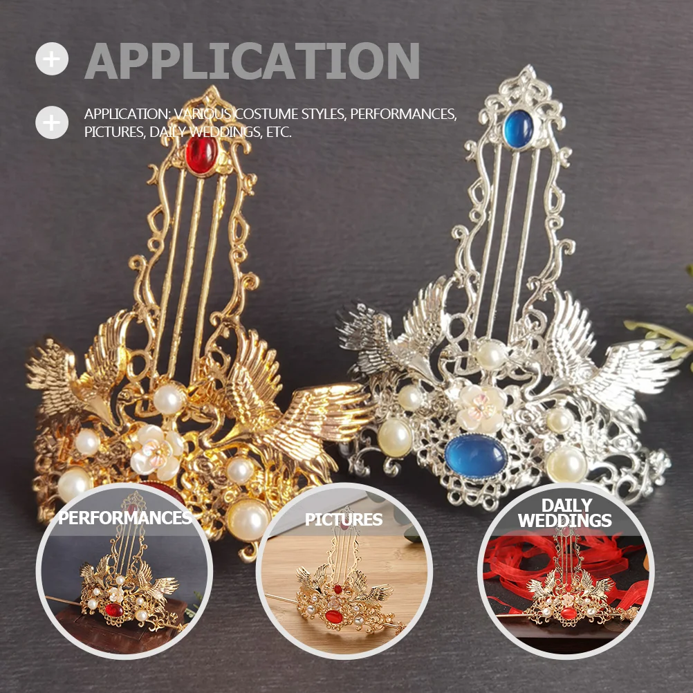 Hair Chinese Coronet Accessories Pin Clip Barrettes Hanfu Headpiece Bride Vintage Sticktraditional Traditonal Chignon Disk