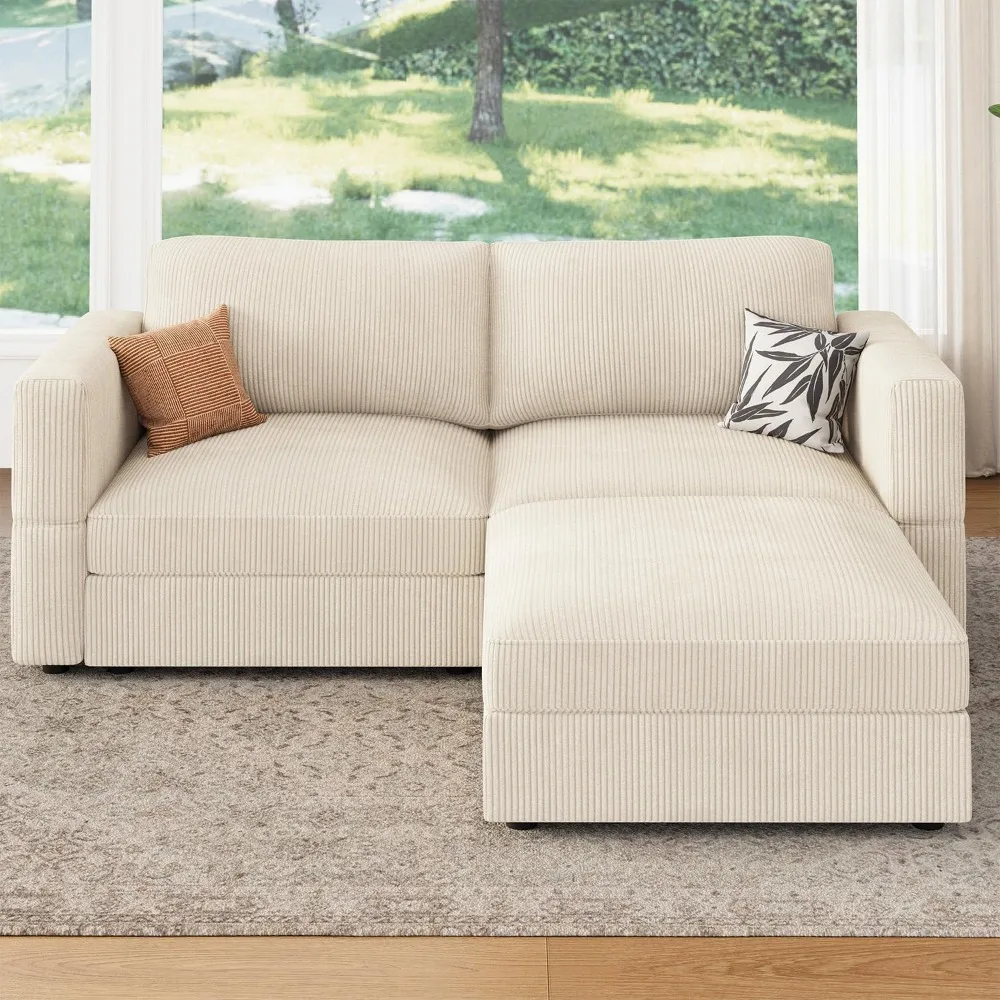 

Modular Sectional Sofa with Storage Corduroy Sectional Couches with Chaise L Shaped Sectional Couches for Living Room, Sofa