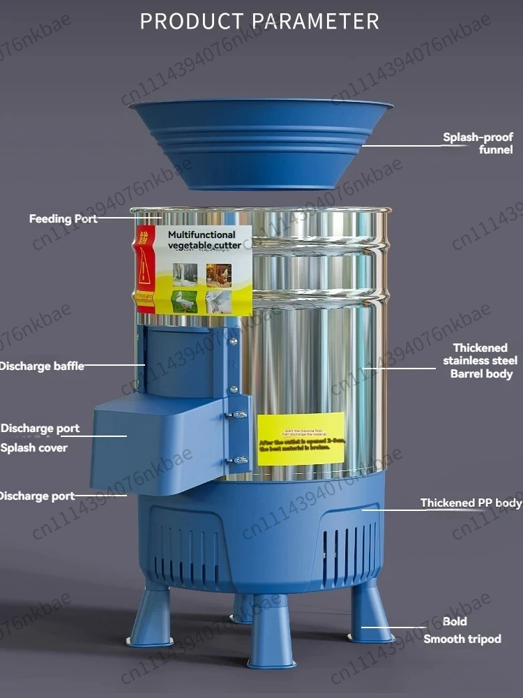 Bucket Type Multifunctional Vegetable Shredder Grass Cutter Poultry Feeding Equipment for Chicken Duck Goose Farm