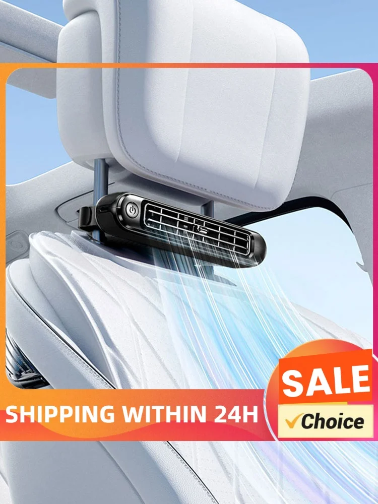 Car Seat Fans Rear Seat Air Circulation Fan Three Adjustable Wind Speeds Cooling Air Fan Portable Fan for Mini Cars RVs Sedans