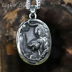 2022 Wholesale Stainless Steel Punk good detail Animal Jewelry tiger Pendant necklace For Man gift free shipping