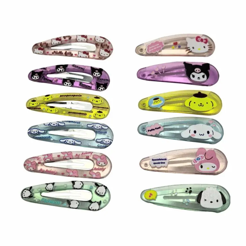 Sanrio Hello Kitty Kuromi Pochacco Melody Cartoon Kinder BB Haarnadeln Süße Haarkarte Pony Süße Mädchen Dekorativer Kopfschmuck BB Clip