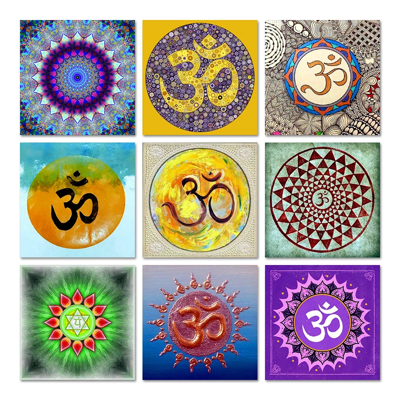 Full Ab Vierkante Ronde Diamond Painting Om Mandala Art Print 5d Diy Diamant Borduurwerk Nieuwe Home Decor Ambachtelijke Kruissteek Kits