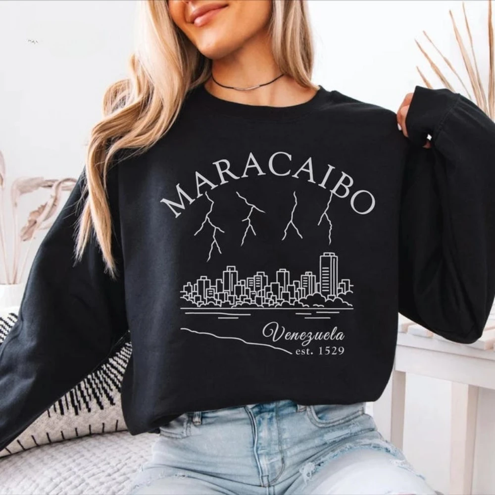 ماراكايبو البلوز فنزويلا Crewneck هوديي Maracaibo زوليا عطلة البلوز البنزويلية السفر هدية تذكارية البلوز