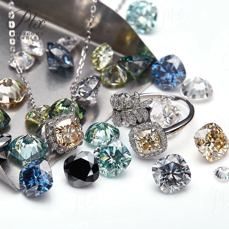 Moissanit-Stein, Kissenförmiger Schliff, D-Farbe, VVS1-Reinheit, mit Gutachten, besteht den Diamanttester, DIY-Ring, Halskette, Ohrringe, Hauptmaterialien – Detail 9