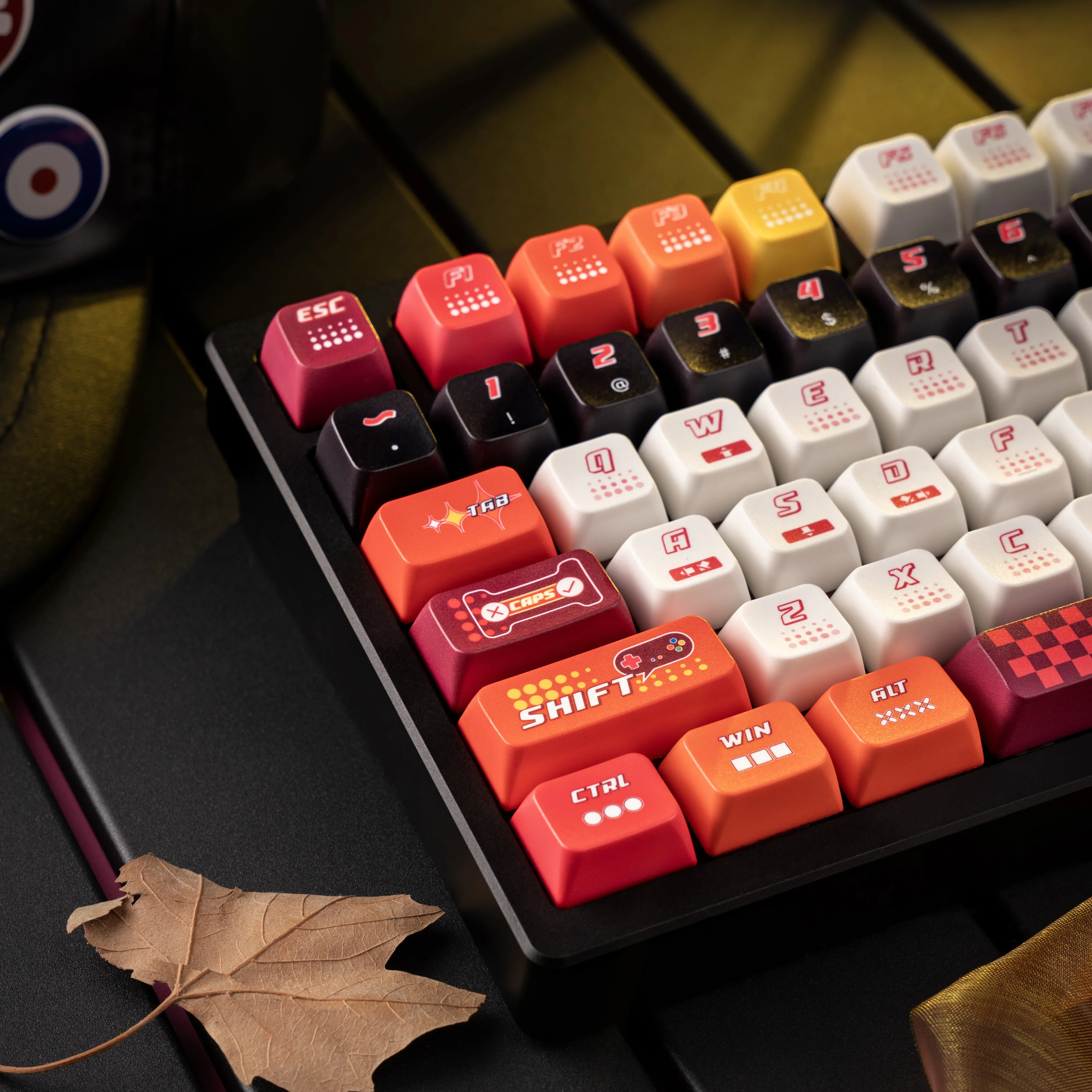 Visual Game Orange Keycaps Customized Keyboard Caps PBT Sublimation MDA Height 140 Keys