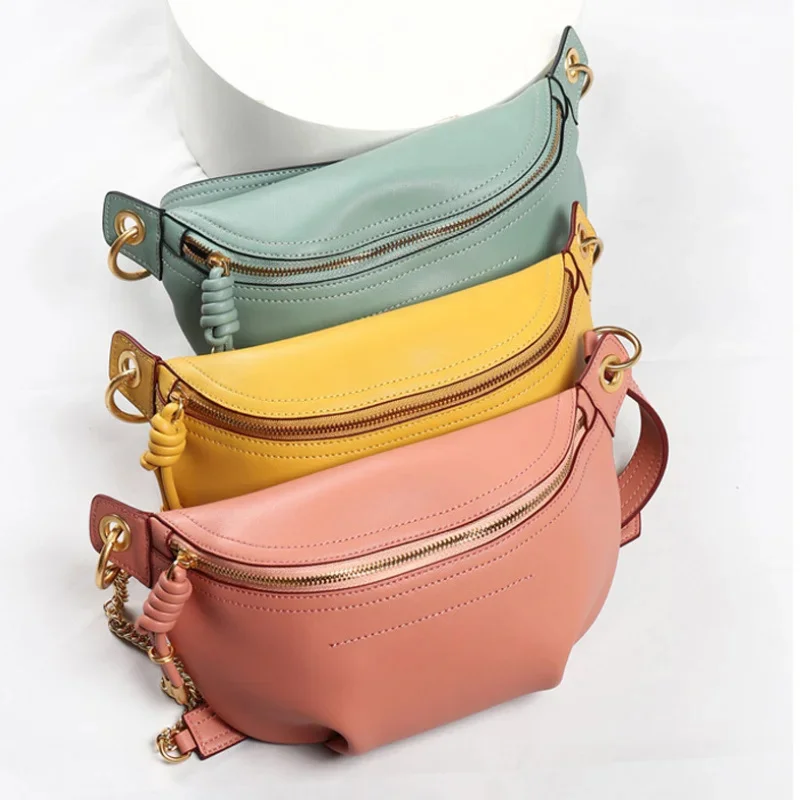 Genuine leather waist s women designer fanny fashion belt female lady wait pack bum cowskin single shouder bag