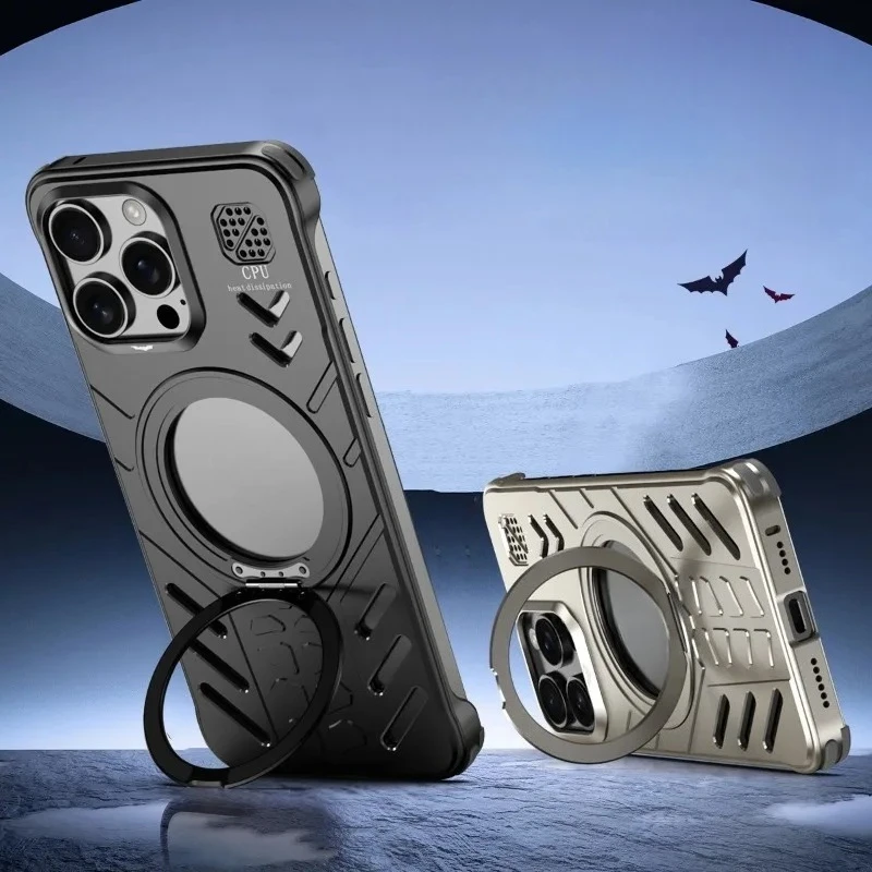 New Arrival Simple and Creative Anti-fall Scratch-resistant Alloy for Apple16 15 Pro Max Phone Case with Bracket Protective Case