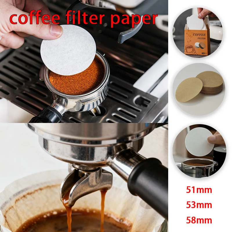100pc For Delonghi Breville Portafilter Machine Tools 51mm/53mm /58mm Coffee Filter Paper Espresso Paper Filters Screen