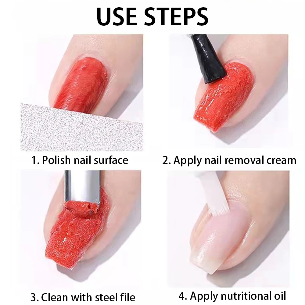 Novice Nail Polish Remover Set 4 IN 1 Steel Push Nails File Nutrient Solution Armor-Removal Suit