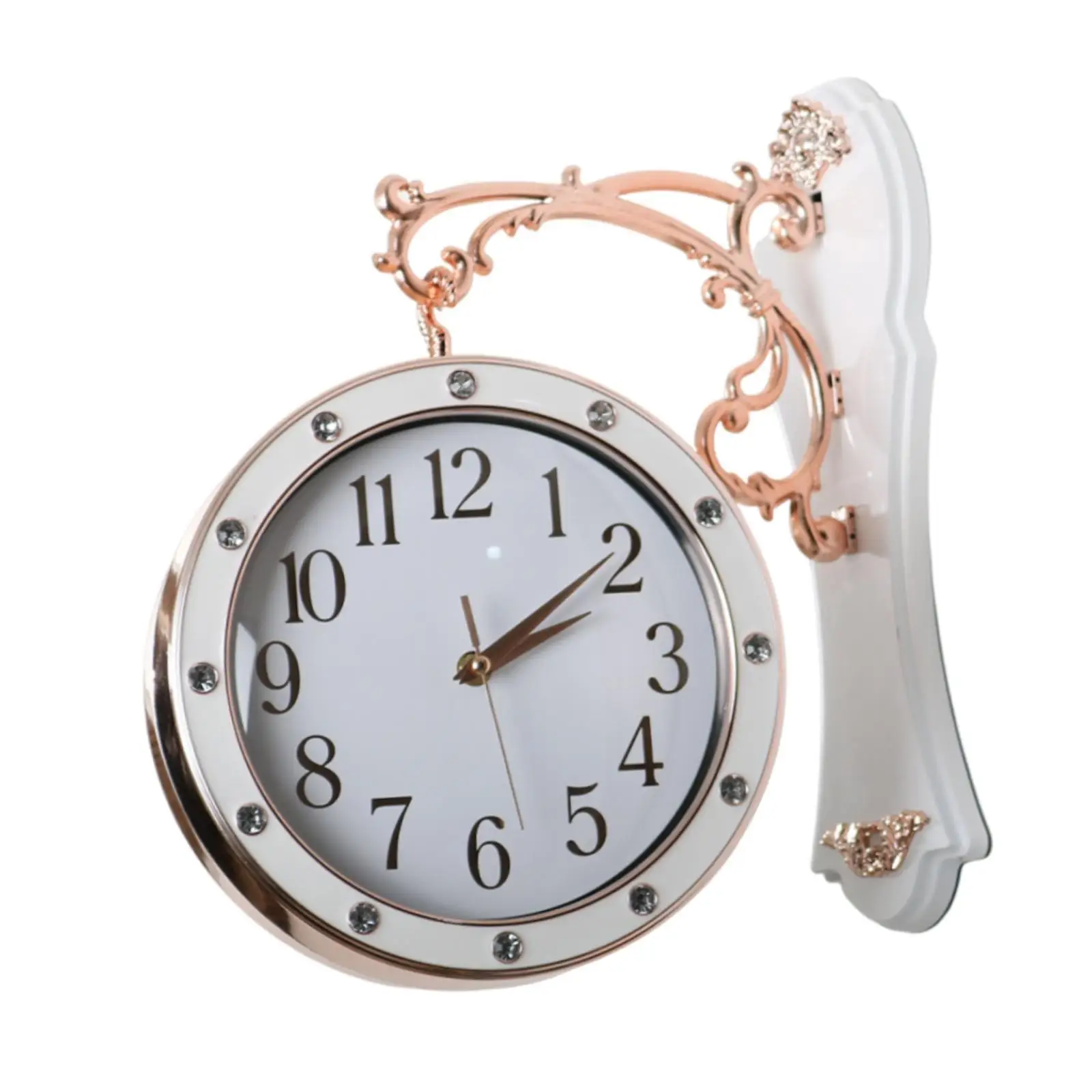 Double Sided Wall Clock Timepiece Gift Indoor Outdoor Quiet Battery Operated Hanging Clock for Birthday Housewarming Station