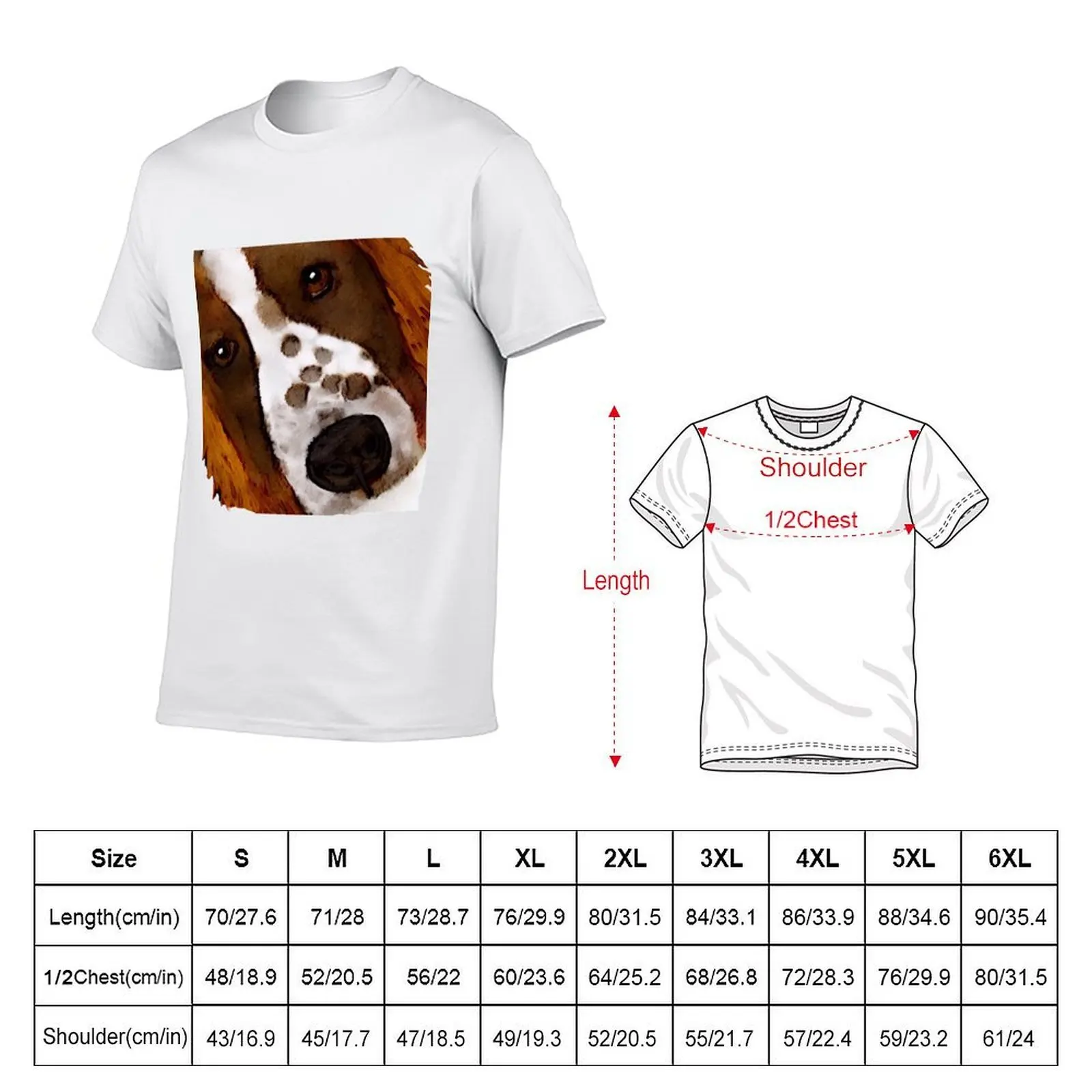 Welsh Springer Spaniel Art T-Shirt luxury designer summer clothes mens cotton t shirts