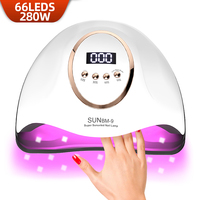 280W UV Nail Lamp 66LEDS Nail Dryer Machine With LCD Screen Quick-drying Manicure Lamp For Curing All Nails Gel Nail Art Tools