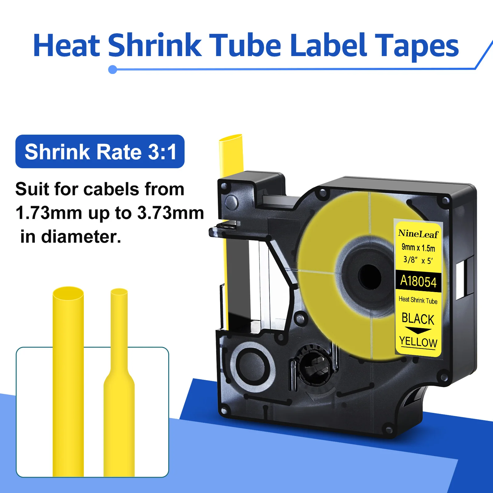 3/5/10 Stück Etikettenband kompatibel mit Dymo 18052 18055 Schrumpfschlauch-Etiketten für DYMO Rhion 4200 5200 Etikettierer – Detail 4