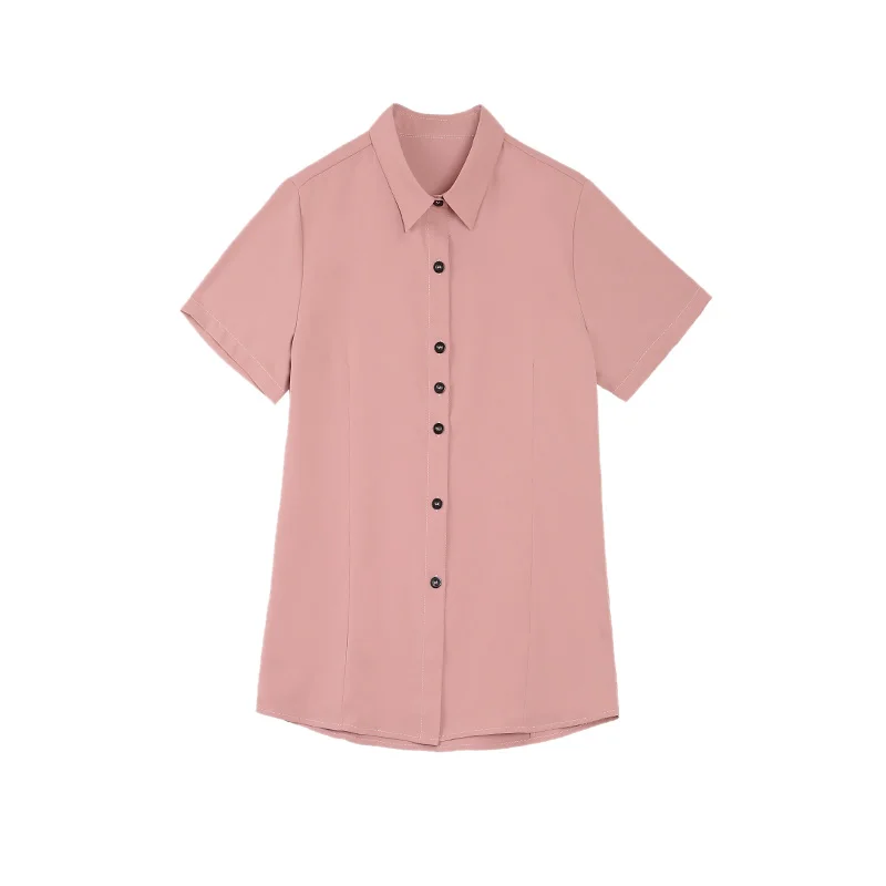 New Fashionable Lapel Casual Loose Short Sleeved Shirt For Women'S Summer Commuting Versatile Mom Thin Breathable Top Female