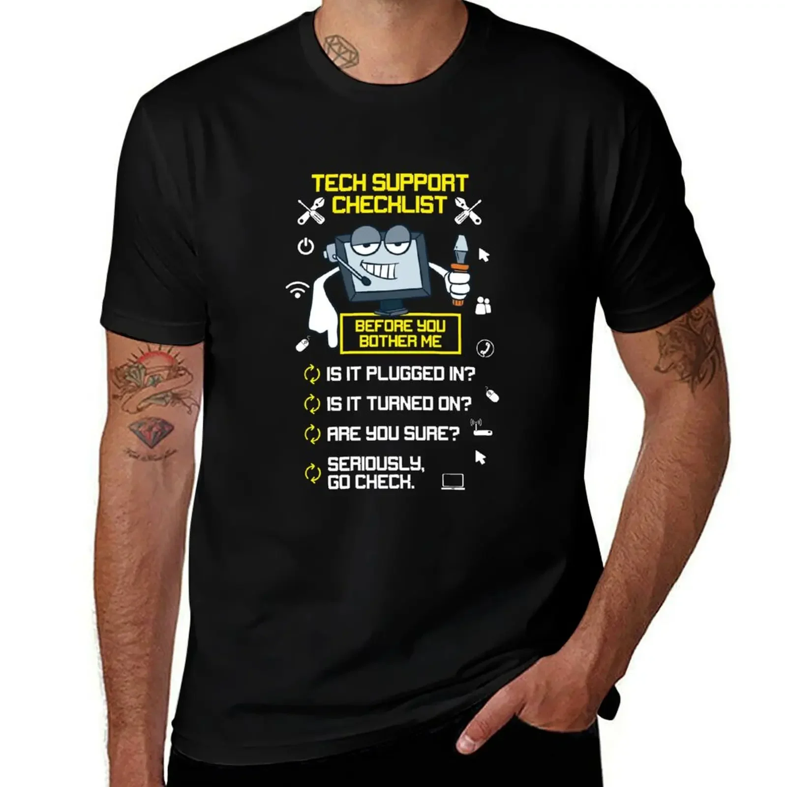 Men Techie Support Tech Support Tech Repair Gift T-Shirt funny costumes funny gifts custom shirt fitted t shirts for men