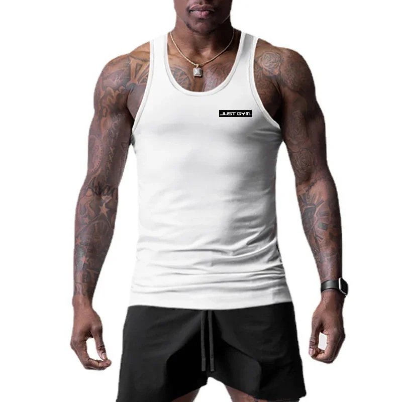 Mens Korean Brand Tank Top Trend Quick Dry Clothing Work Out Gym Mesh Vest O-Neck Sleeveless Singlets