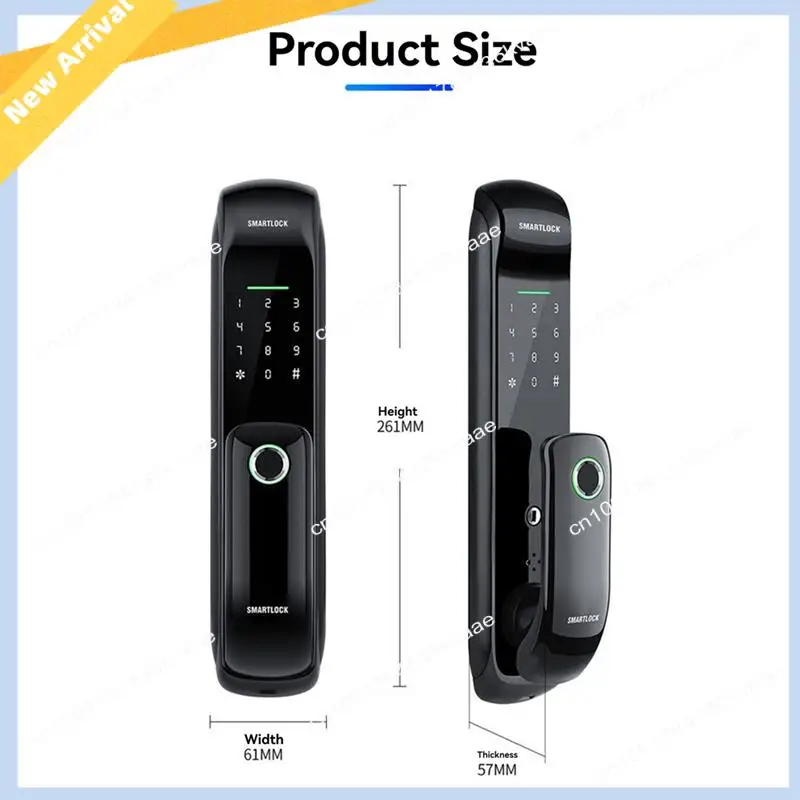 M01K 투야 스마트 도어락, 생체 지문, RFID 카드, 비밀번호, 키로 완전 자동 전자 도어락