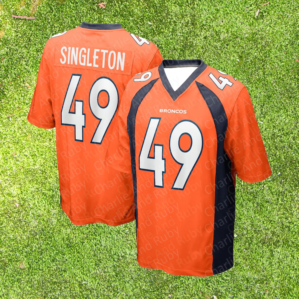 Jersey No.3/31/49 Alex Singleton Justin Simmons Russell Wilson Denver Broncos gioco giocatore in pensione Jersey moda abbigliamento retrò