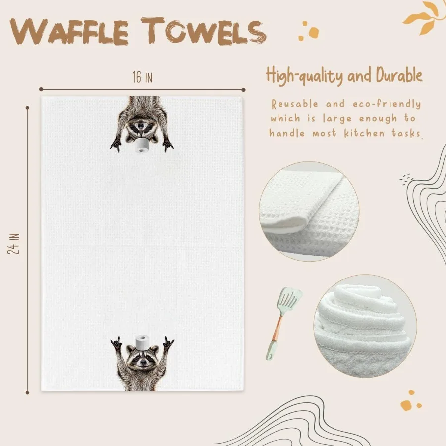 1 قطعة مناشف اليد الراكون للحمام 16x23.5 لينة ستوكات لطيف الحيوان هدايا للبالغين الراكون تحت عنوان المطبخ حمام ضيف Ro