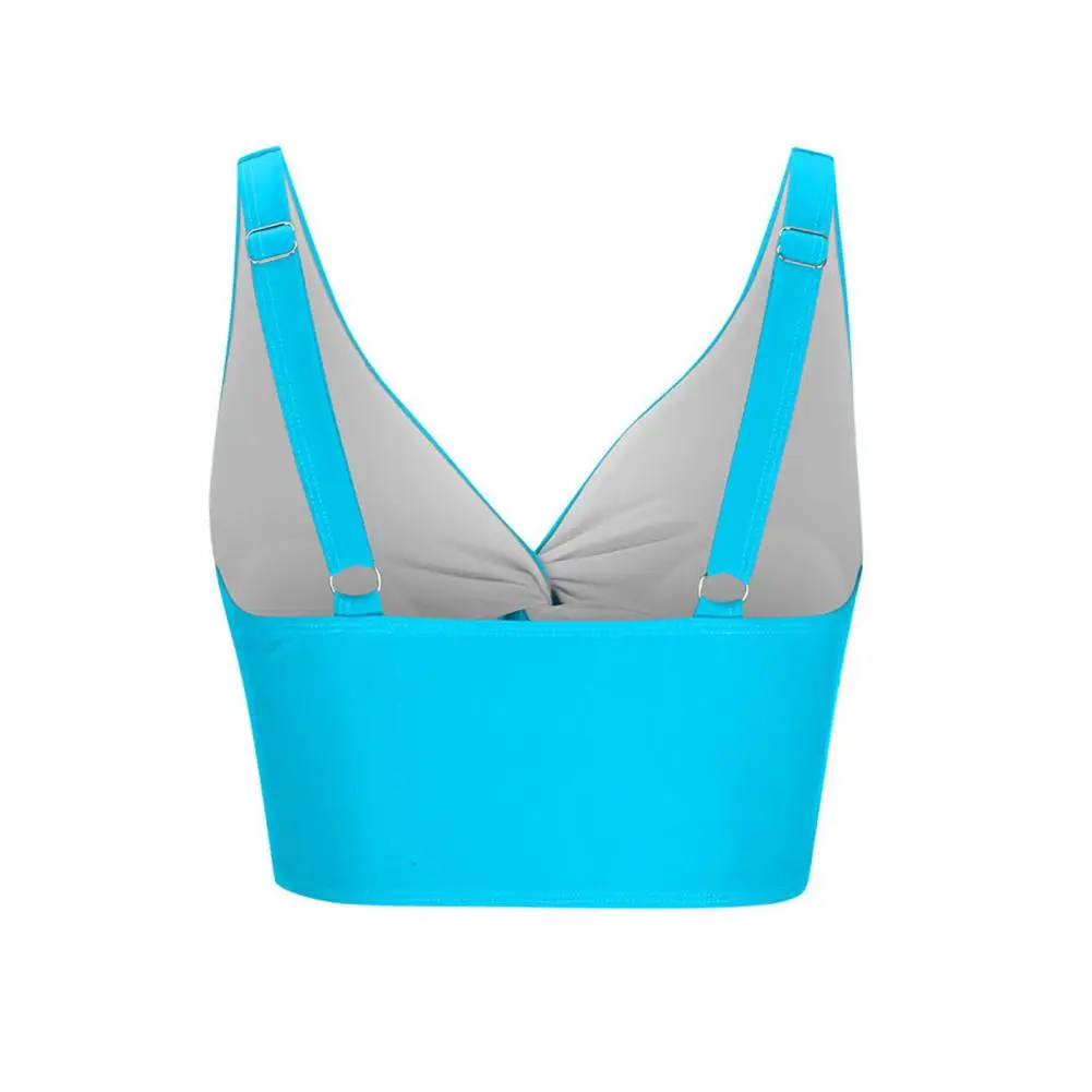 

Summer Pool Party Fashion Stylish Women's Swimsuit Tops with Knotted Front Design Adjustable Straps Removable Pads for Summer