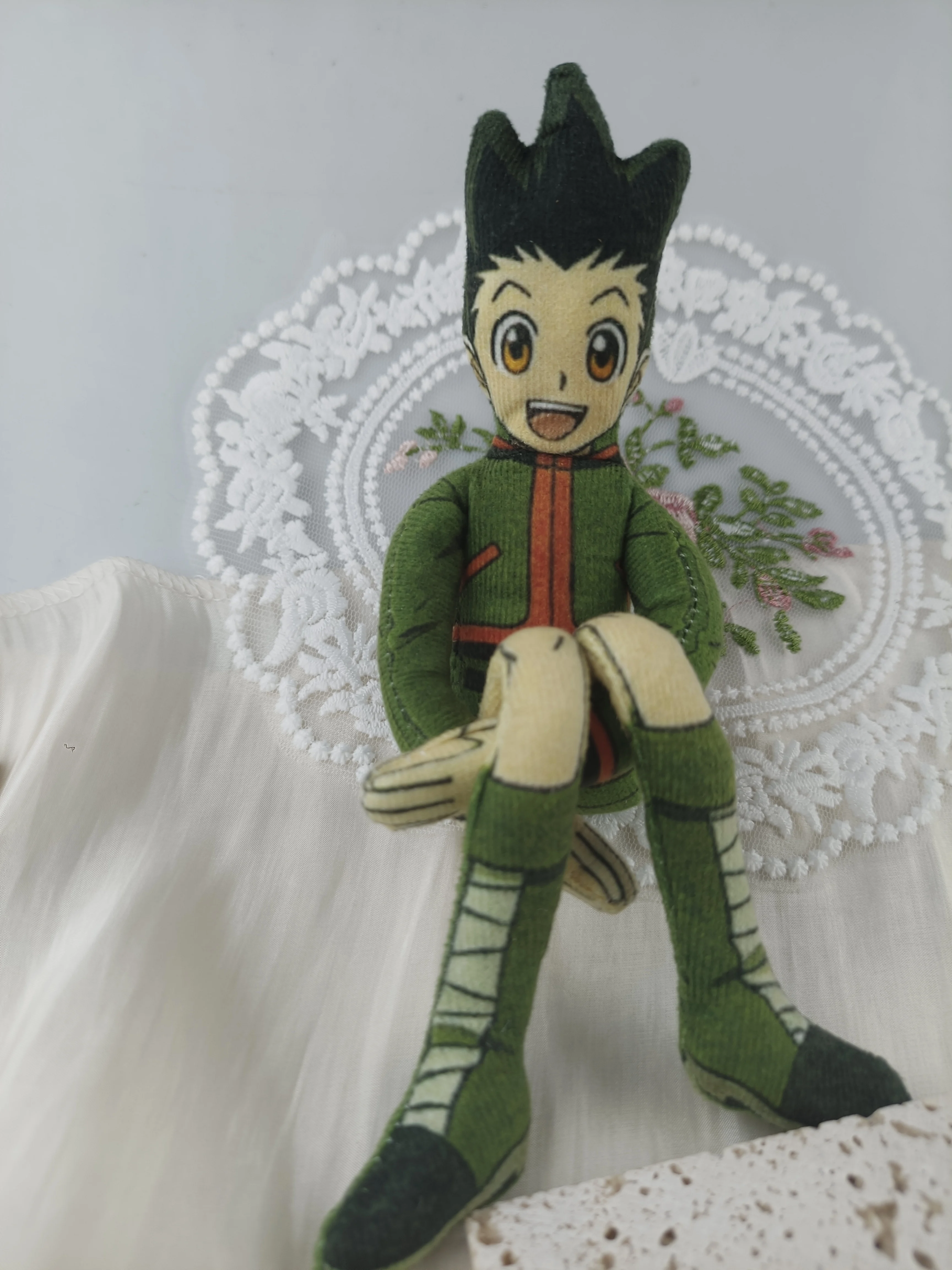 Hunter x Hunter Gon Freecss Bendable Plush Doll With Built-in Wire Poseable Anime Figure Adjustable Cartoon Toy Collectible