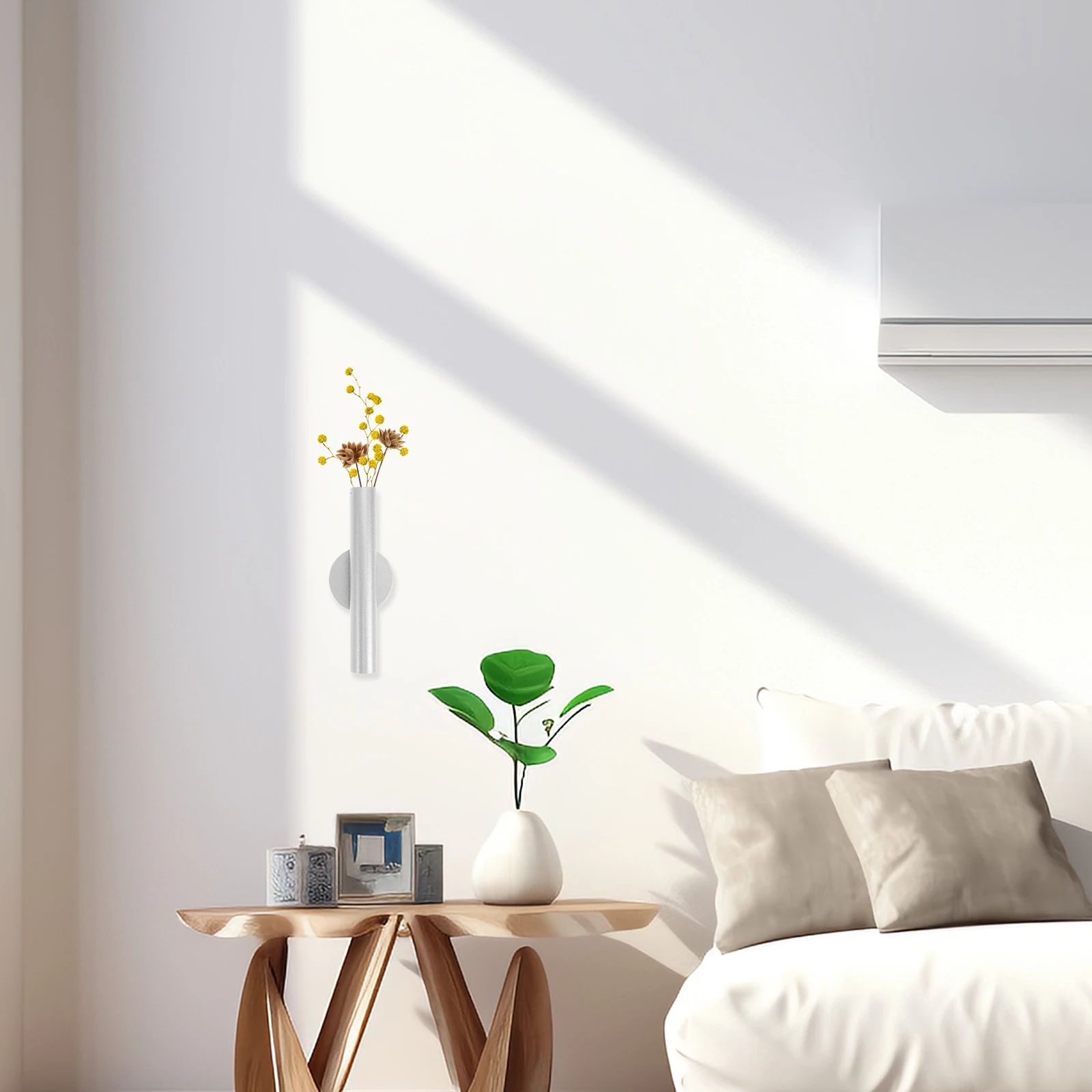 

Wall Vase Tube Metal Adhesive Dried Flower Holder Home Decoration Living Room Bedroom Office Nordic Style No Drill Installation