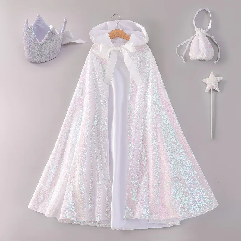 2025 Halloween Cape Costumes Autumn Winter New Stage Performance Children Large Cape Multi-color Windproof Sunscreen Kids Cloak