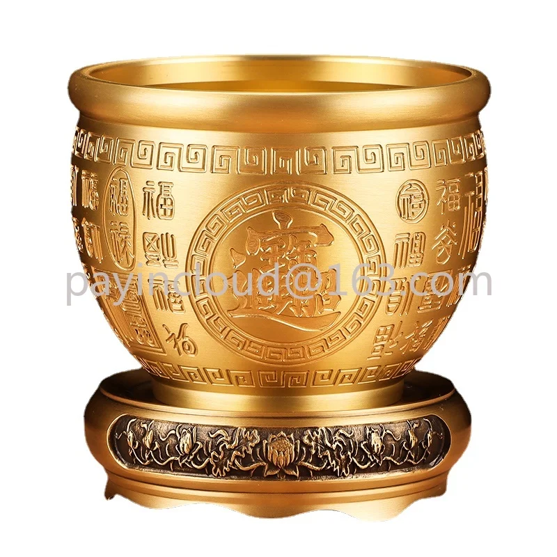 

PiggyBank Accumulate Home Living RoomCornucopia Copper Cylinder Brass Rice Cylinder Pure Copper Decoration Fortune Opening Gift