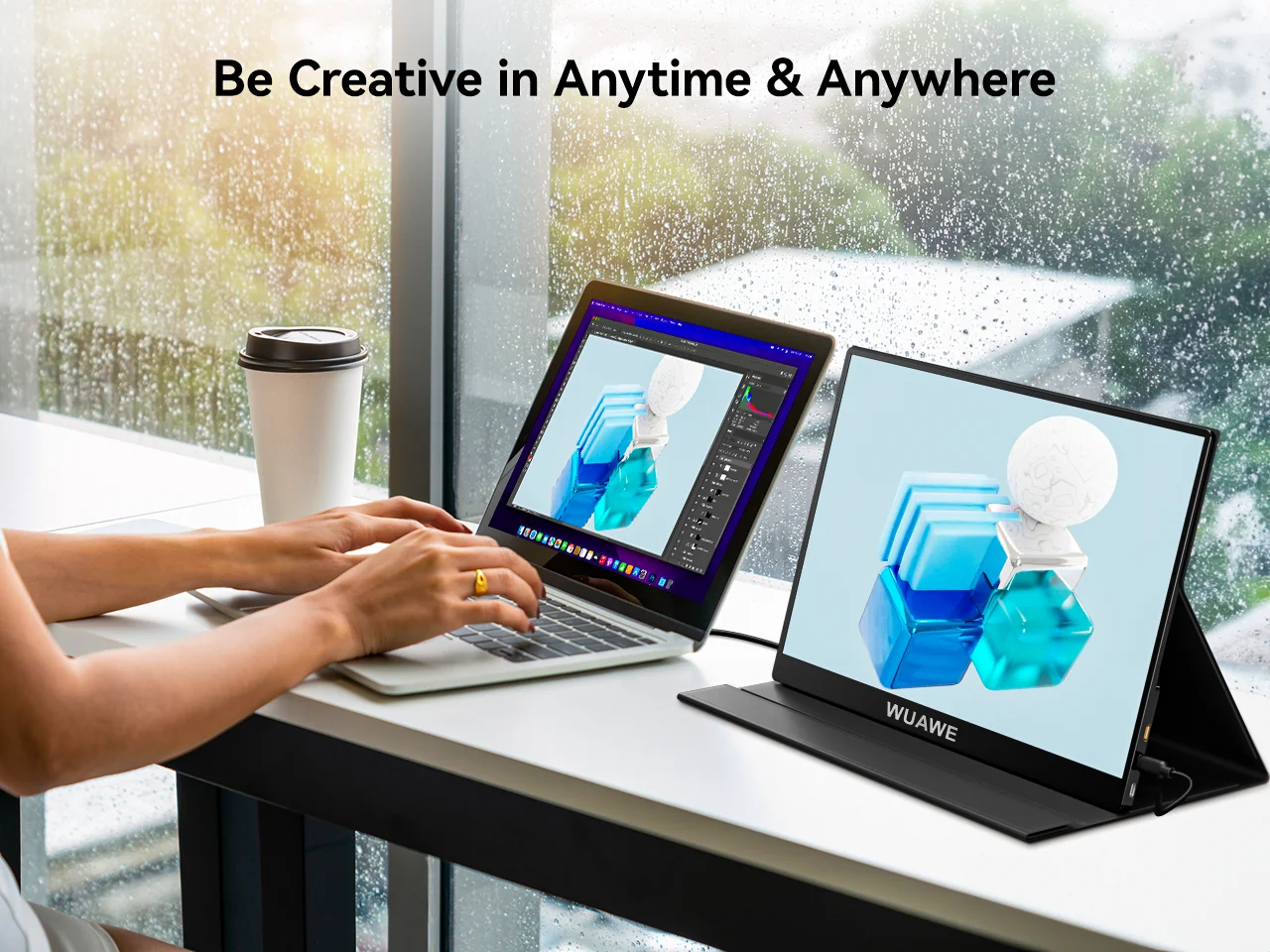 

Портативный монитор WUAWE 15,6 дюйма, прямой завод, 1080P 72% NTSC USB C HDMI дорожный монитор для ноутбука, внешний второй компьютер