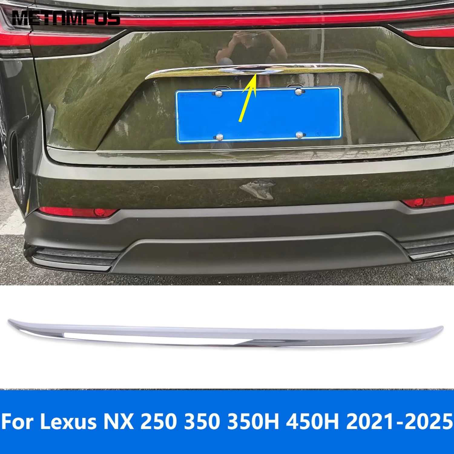 

Rear Upper Trunk Lid Tailgate Door Boot Cover Trim For Lexus NX 250 350 350H 450H 2021-2024 2025 Chrome Accessories Car Styling
