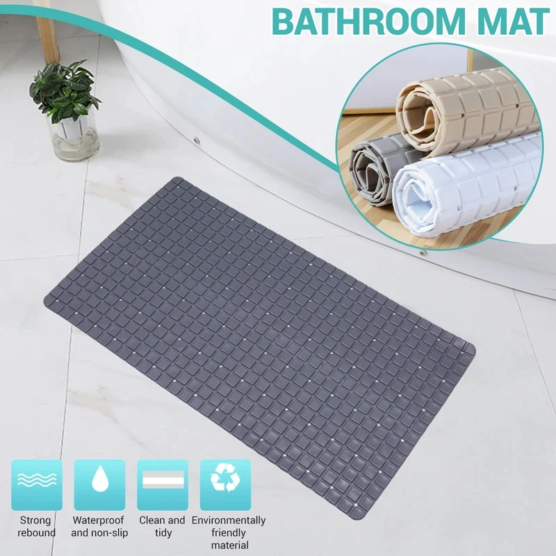 HOT PVC Anti-skid Bath Mats Soft Shower Mat Massage Mat with Suction Cup Non-slip Bathtu Bath Mat Bathroom Accessories Hot