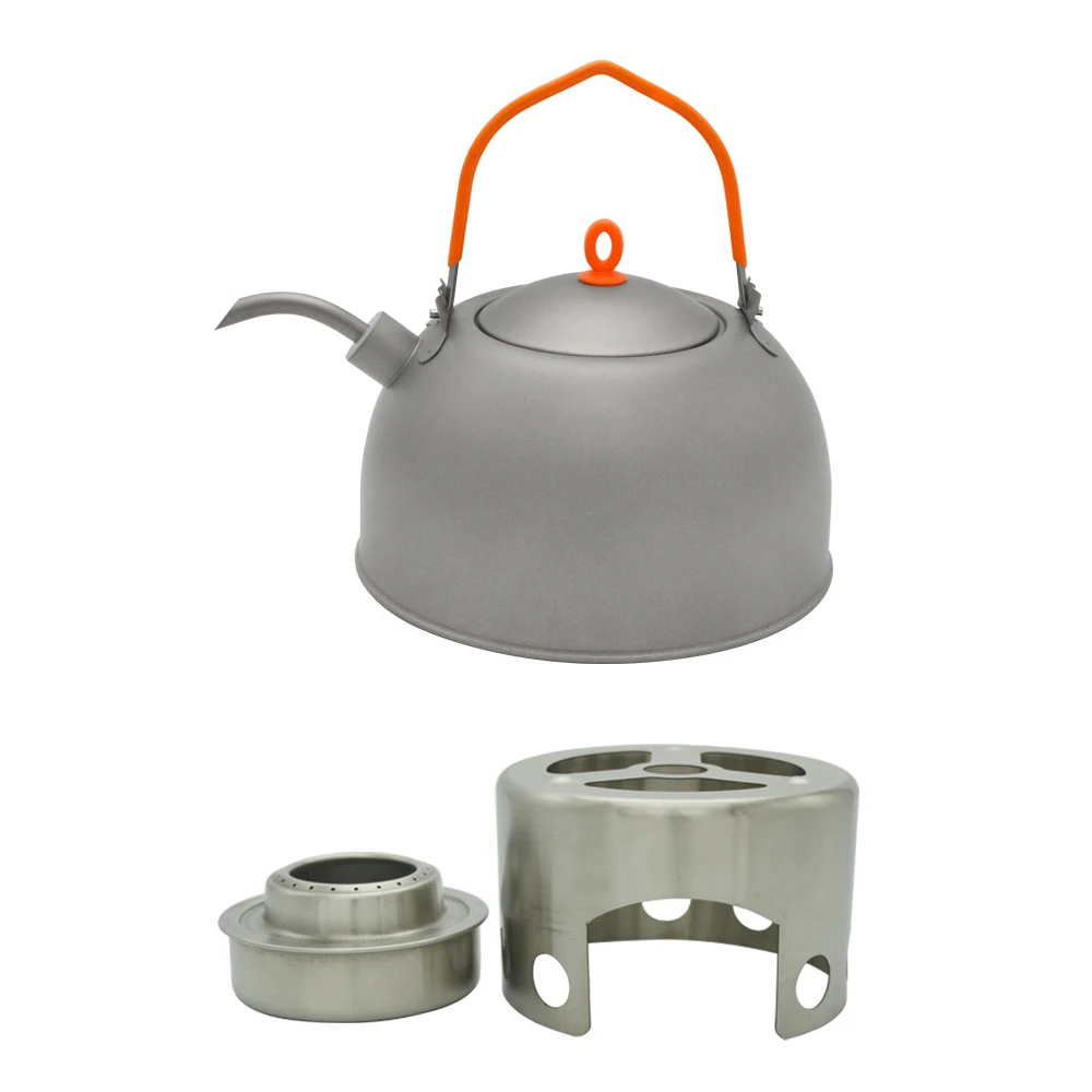 

0.5L Hot Water Kettle with Coffee Pot Ti Spout with Stainless Steel Alcohol Stove for Outdoor Camping