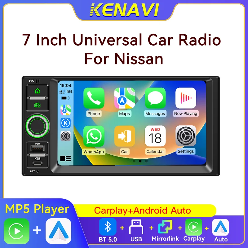 Car FM Radio For Nissan Versa March Livina Sentra Grand Livina NV200 Wireless Carplay Android Auto  Multimedia Player Head Unit
