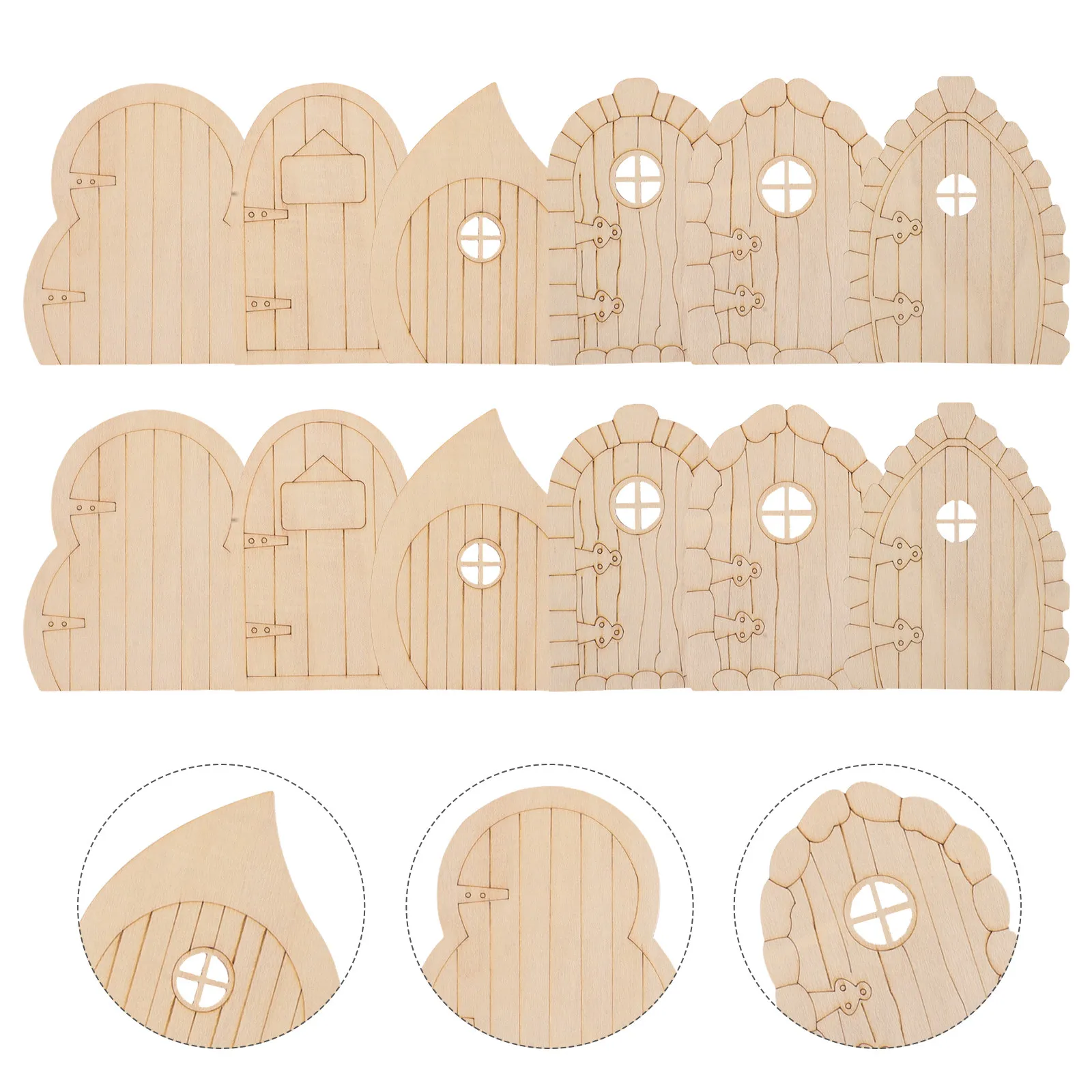 

24Pcs Wooden Fairy Tiny Door Miniature Cottage Decor Garden Fairy House Accessories Mini Magical Door for DIY Home Decoration