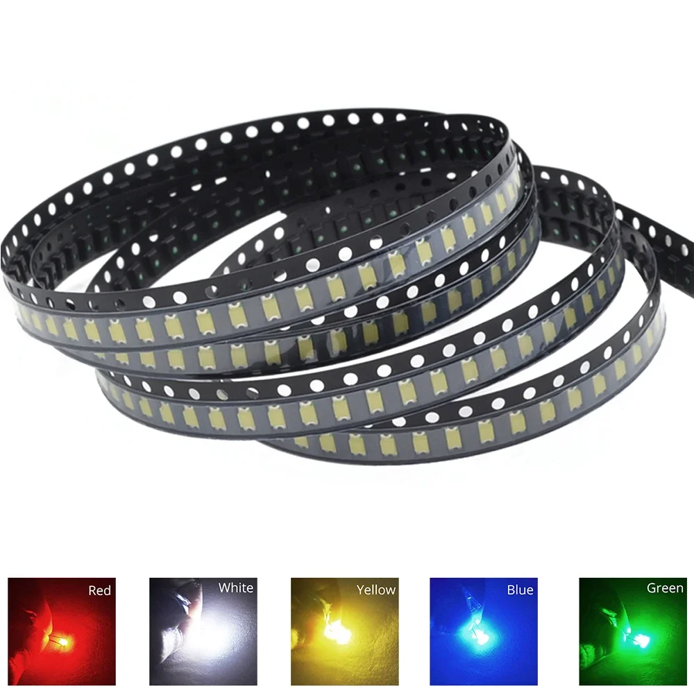 100pcs 1206 SMD SMT Lamp Super Bright Chip Light Bead LED Emitting Bulbs Diodes module Decoration Garden Ceiling Atmosphere Neon