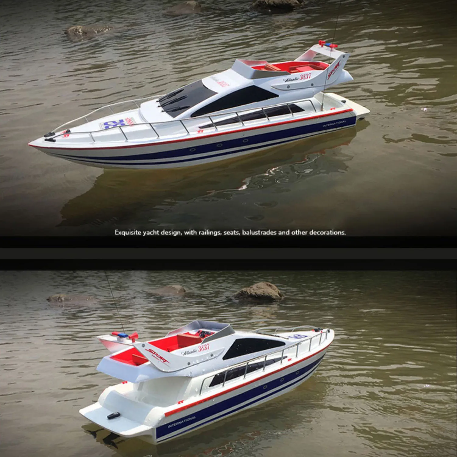 Toys Heng Long 2.4G RC High-Speed Racing Boat Wireless Control Luxury Yacht Ship Motor ESC Painted Finished Model Boys Gifts