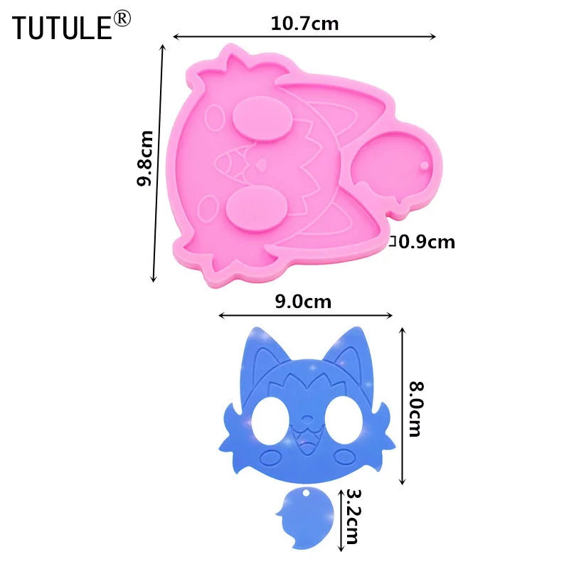 Shiny fox Cute animals Kawaii Mold Silicone  Cake Fondant Chocolate Mold DIY Polymer Clay Resin Keychain Silicone Mold