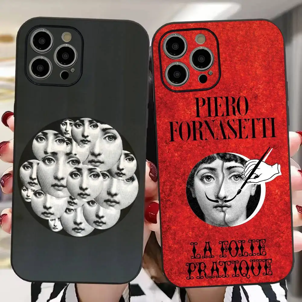 Funda de teléfono Face P-Piero F-Fornasetti para iPhone 16 15 14 13 12 11 PRO MAX PLUS Mini TPU suave para la piel