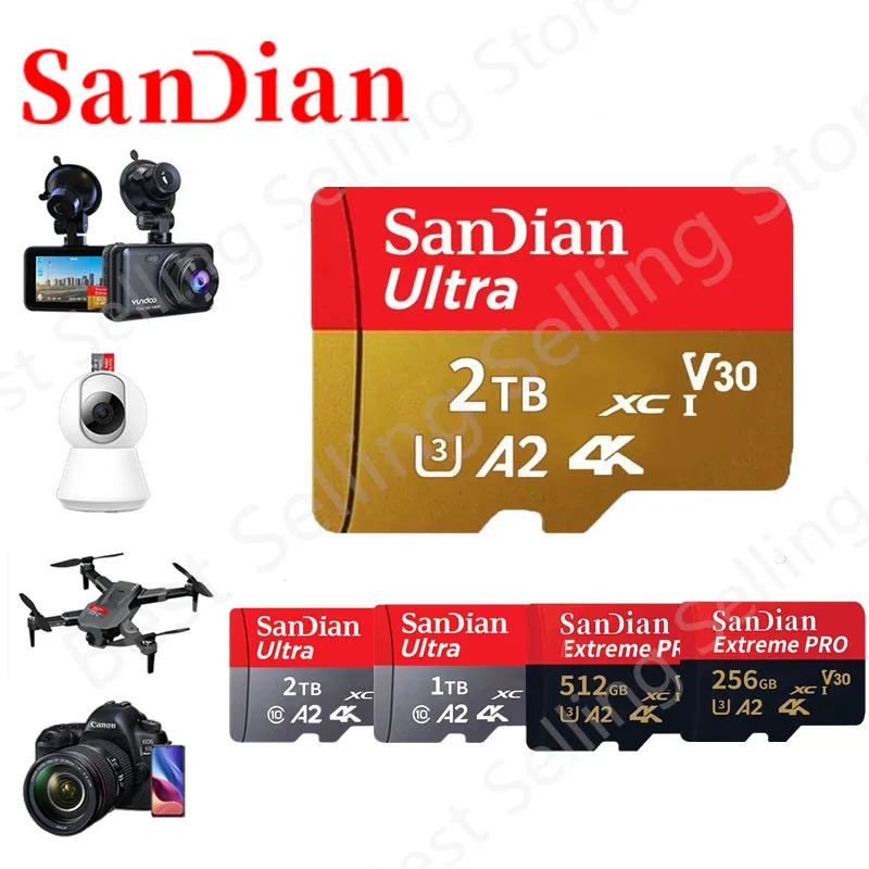 SD Card 2TB 128GB 256GB 512GB Micro TF SD Memory Card High Speed Class10 A2 Memory Card Video Card 1TB For Mobile Phone 2024