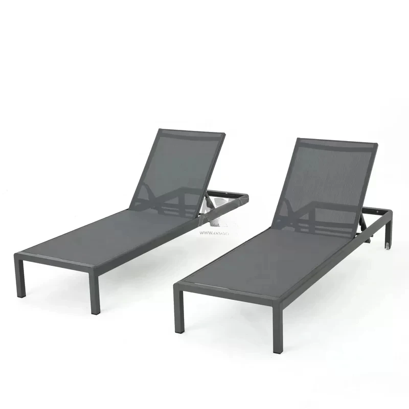 Patio Pool Chaise Lounge Day bed Chair Adjustable Swimming Aluminum Daybed Outdoor Beach Sun Lounger