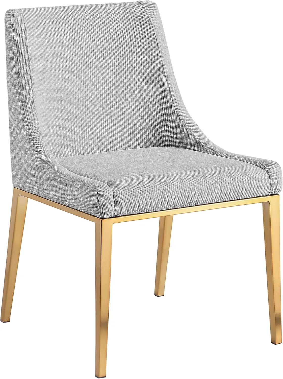 Meridian Furniture 885Grey-C Haines Collection Modern | Contemporary Dining Chair, Rich Grey Linen Textured Fabric, Brushed