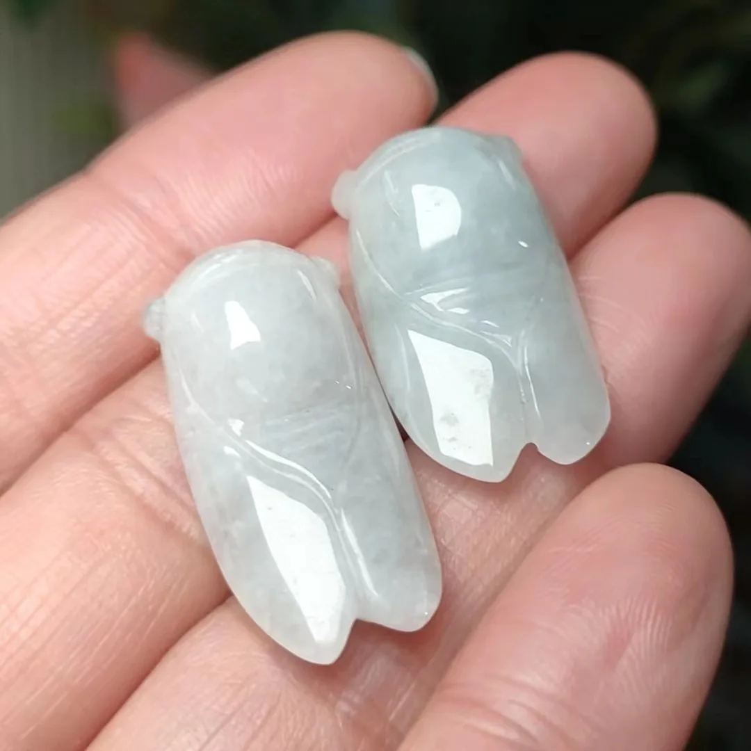 18*26mm Natural Myanmar Jadeite Grade A Burma Jade Cicada Beads For Jewelry Making Diy Bracelet Charms Earring Accessories